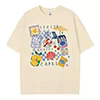 T-shirt graphique Capri Italia, style rétro, humoristique, thème fruits de mer, vacances, manches co