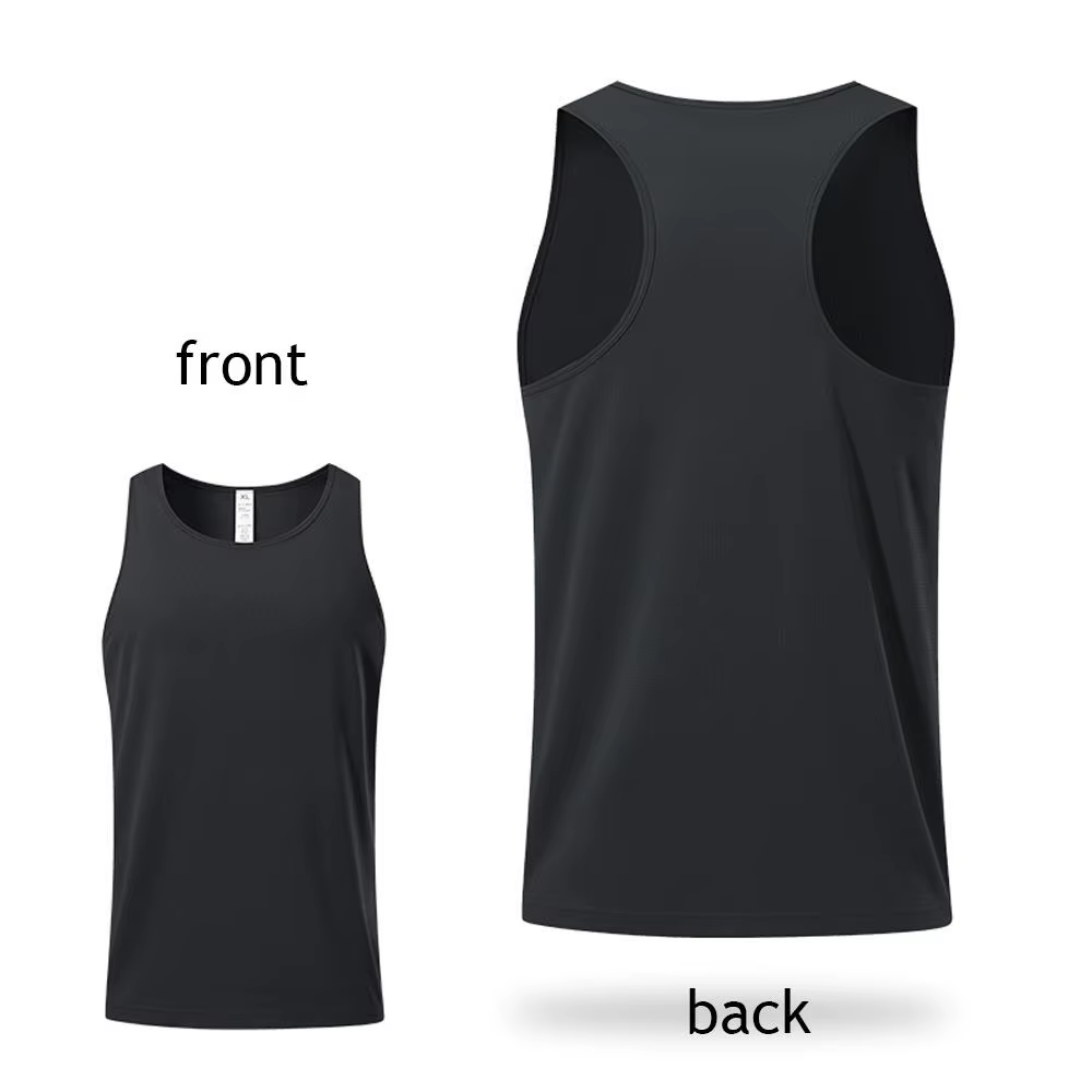 2025 nouveau T-Shirt sans manches pour hommes gilet en maille couleur unie dos nageur hauts chemise 