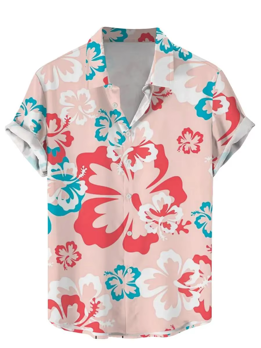 Chemise pour homme à motif de plantes tropicales, impression 3D, hauts décontractés d'été, chemise d
