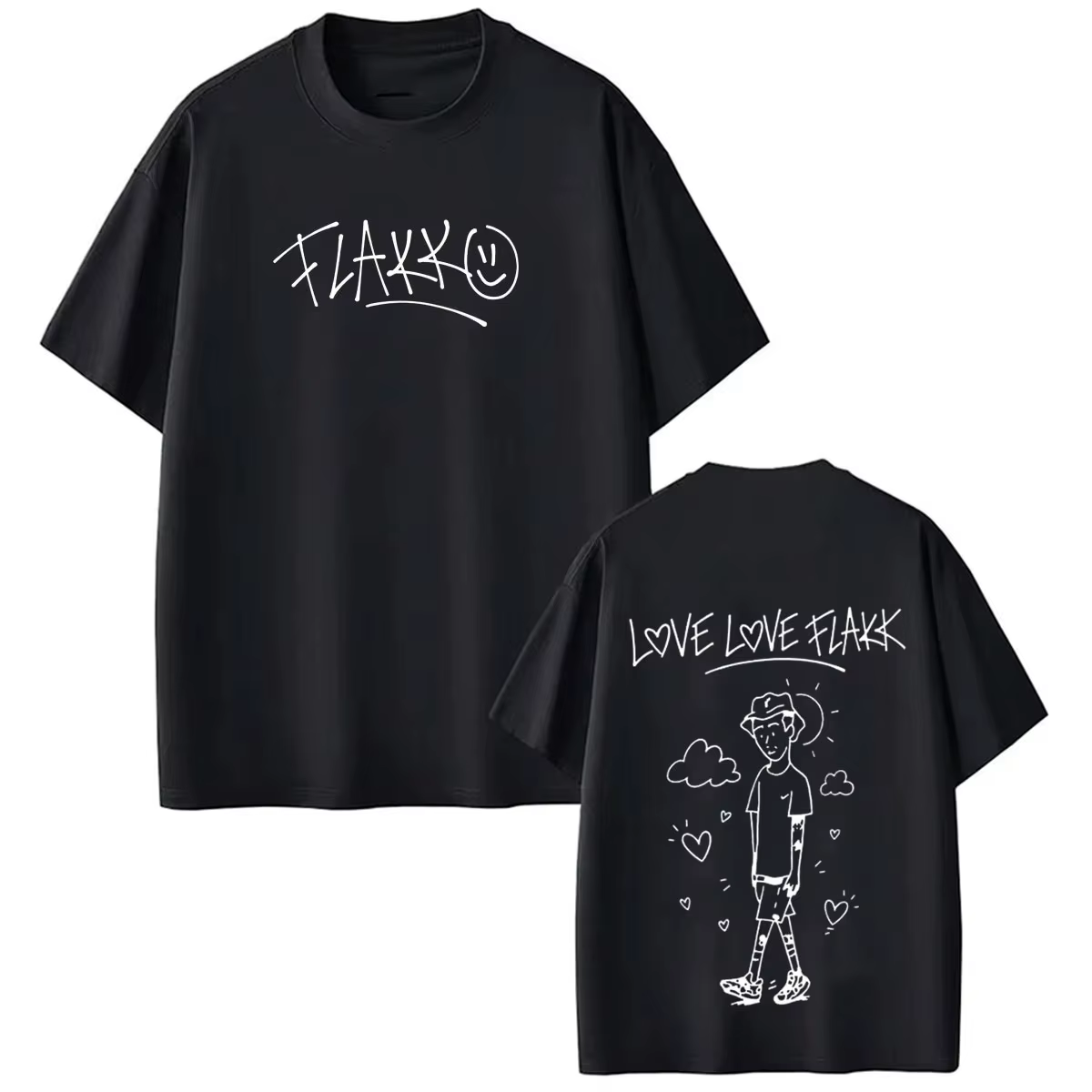 T-shirt imprimé Rapper RELS B Love Love Flakk Album 2026 Tour pour hommes et femmes, T-shirts vintag