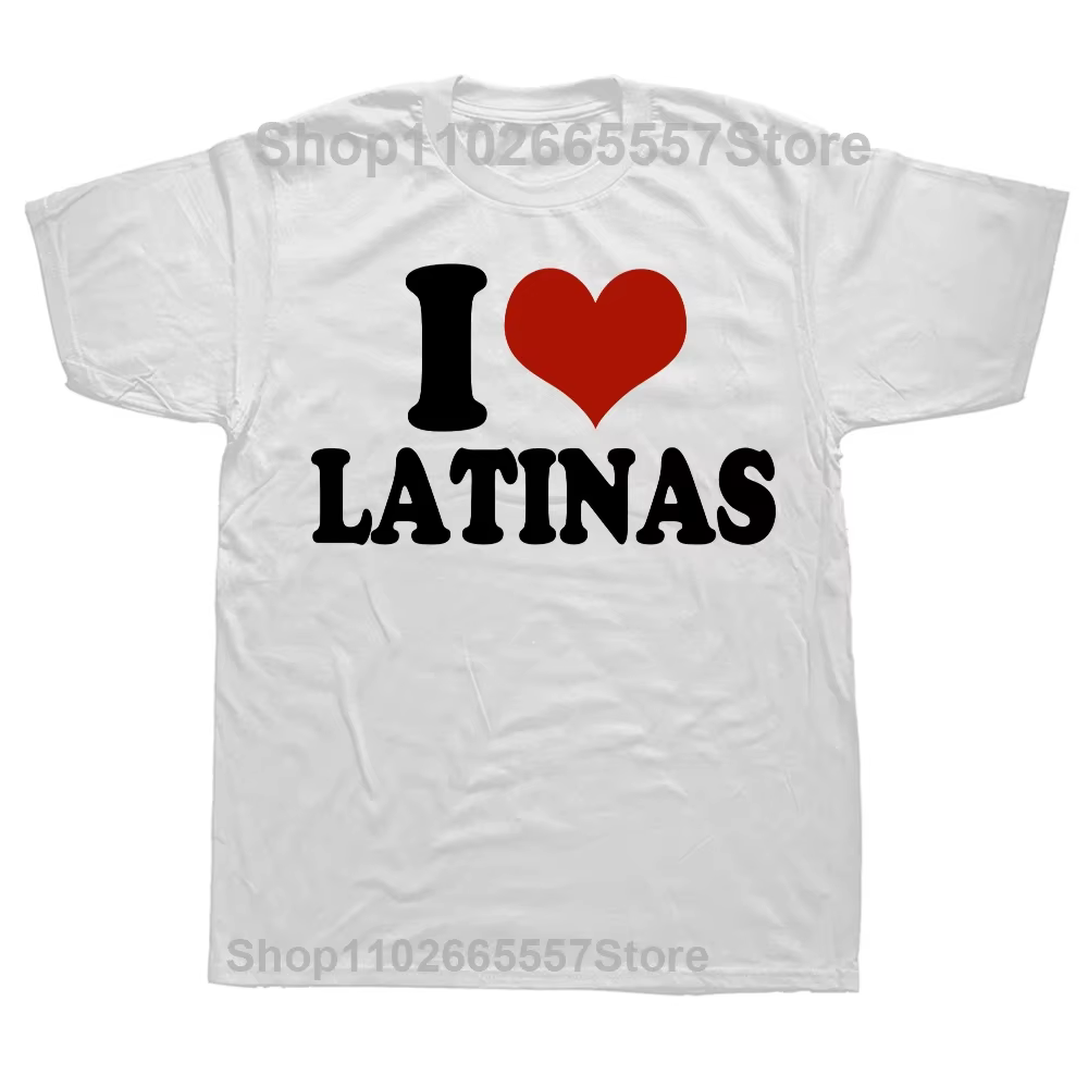 Drôle coeur rouge amour Latina j'aime Latinas T-Shirt hommes décontracté mode lâche Hip Hop Harajuku
