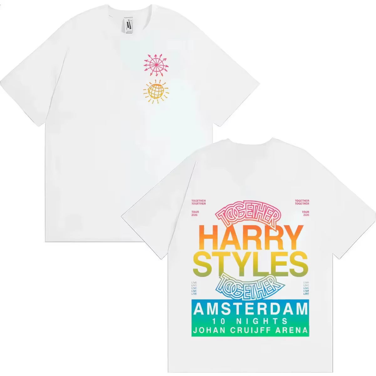 T-shirt de la tournée AMSTERDAM de Harry Styles, été 2026, nouveau, 100% coton, haute qualité, pour 