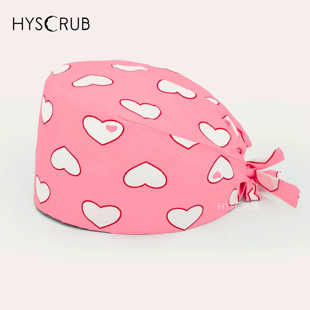 Casquette de gommage rose en forme de cœur, casquette chirurgicale de maternité et d'hôpital pour en