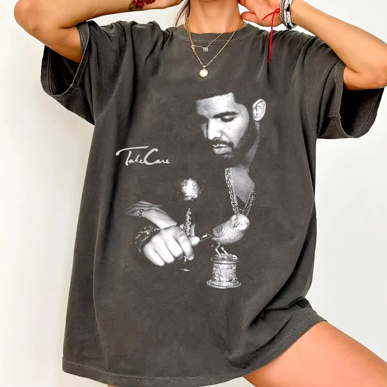 Drake T-shirt Rap Merch graphique T-shirt Takecare Rare Hip Hop graphique imprimé T-shirt nouveau su