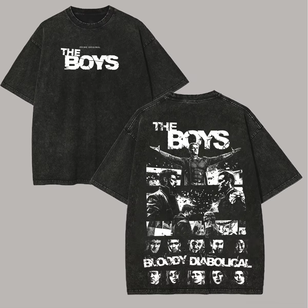 T-shirt unisexe The Boys Soldier Boy délavé, style anime Harajuku, nouvelle collection, coupe oversi
