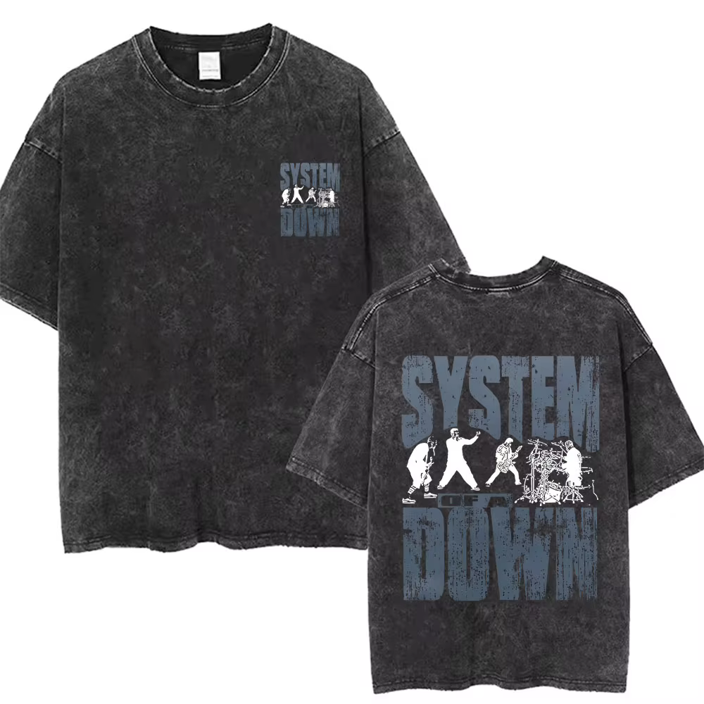 T-shirt System of A Down Toxicity pour hommes, style rétro rock, surdimensionné, années 90, alternat