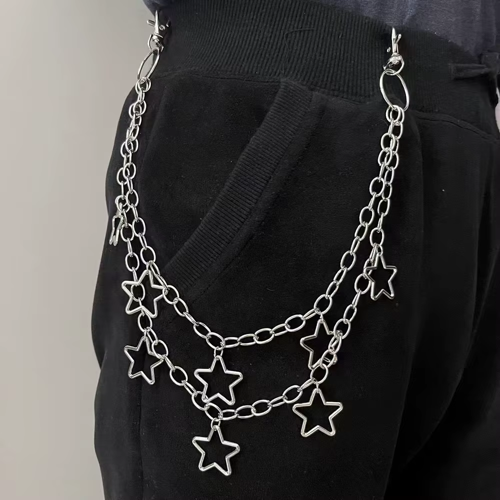 JOHip Hop Hipster Punk Metal Crescent pour hommes et femmes, sac géométrique, cool, cent paires de p