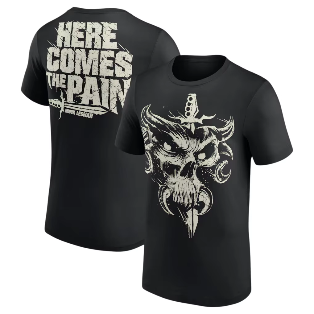 Brock Lesnar HERE COMES THE PAIN T-shirt imprimé pour hommes et femmes, vêtements d'été en coton Y2K