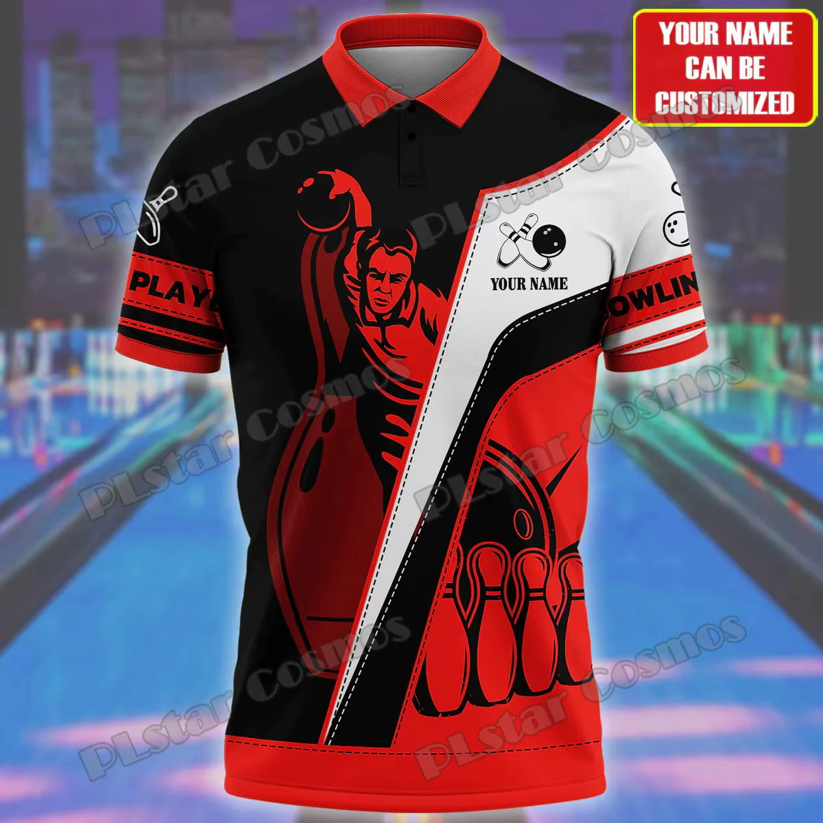 Équipe de bowling nom personnalisé 3D imprimé hommes Polo chemise été rue chemise à manches courtes 