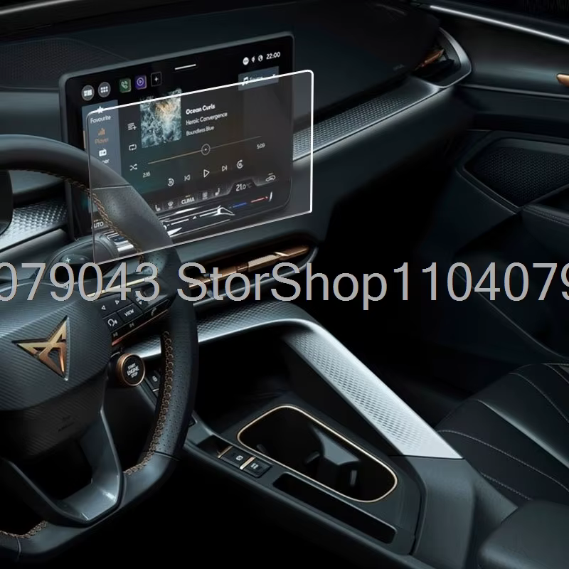 Protection d'écran en verre trempé pour système d'infodivertissement, radio et GPS de voiture Cupra 