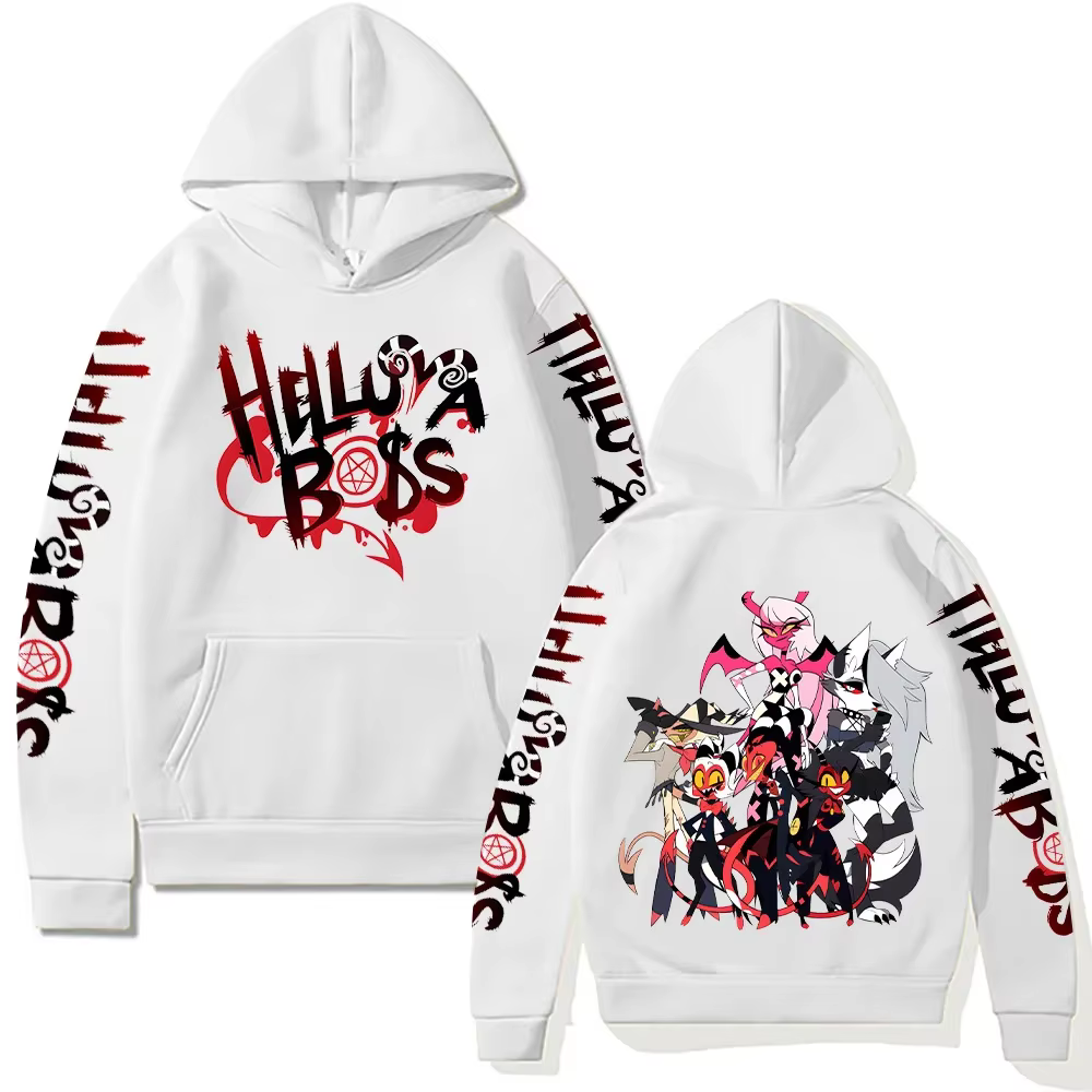 Helluva Boss sweats à capuche nouvelles tendances Y2k esthétique Anime sweat unisexe ample Hip Hop S