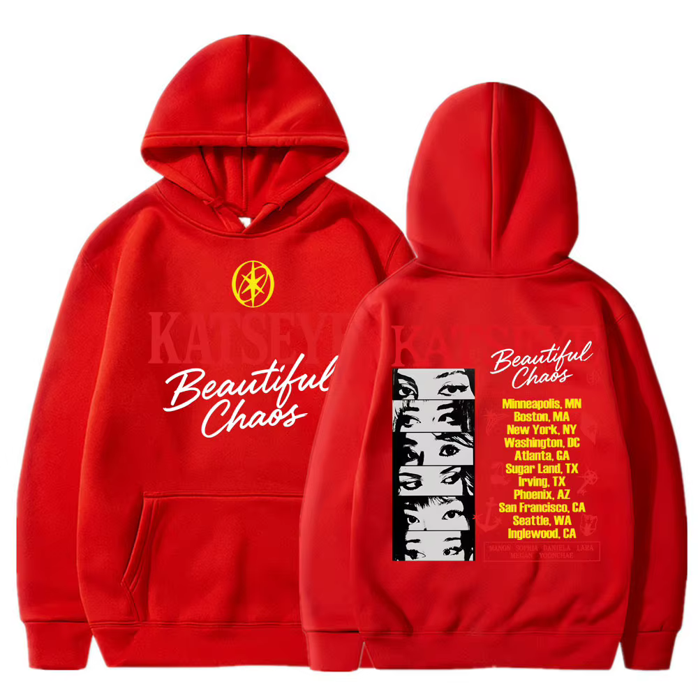 Kpop Katseye beau Album du Chaos sweat à capuche mode Hip Hop Vintage Harajuku hommes femmes pull po