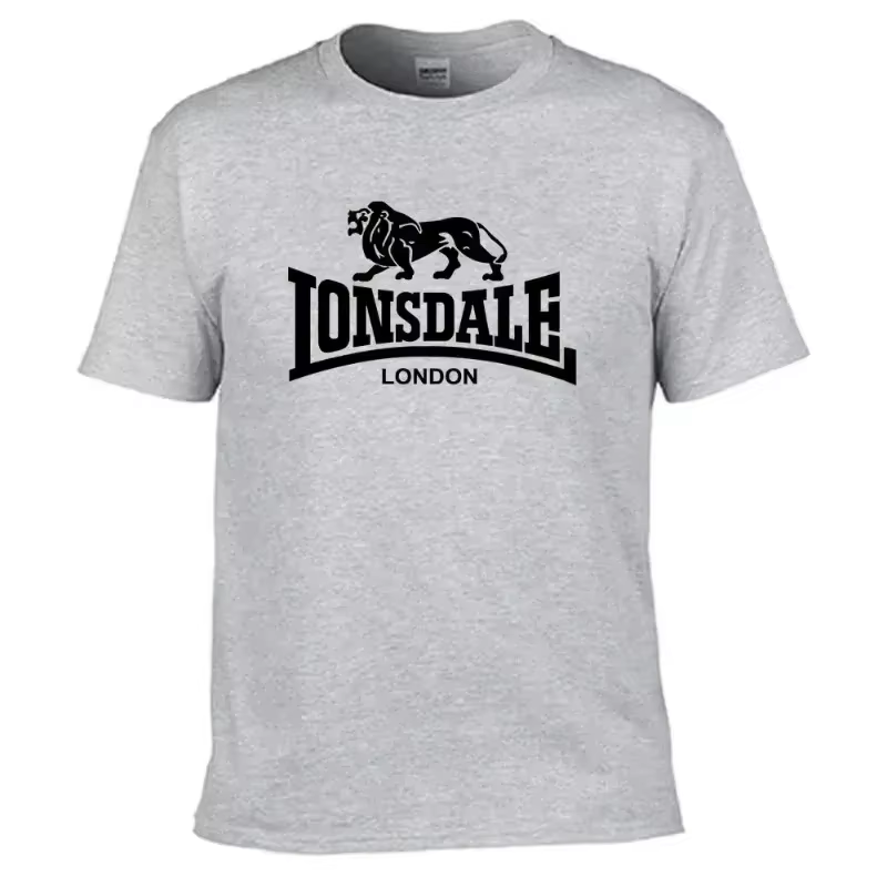 T-shirt à manches courtes pour homme avec imprimé Lion Lonsdale, style streetwear ample et confortab