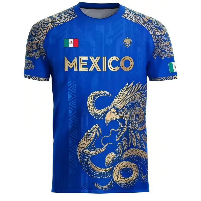 T-shirt pour homme avec imprimé drapeau du Mexique 2026, motif d'aigle 3D amusant, manches courtes, 