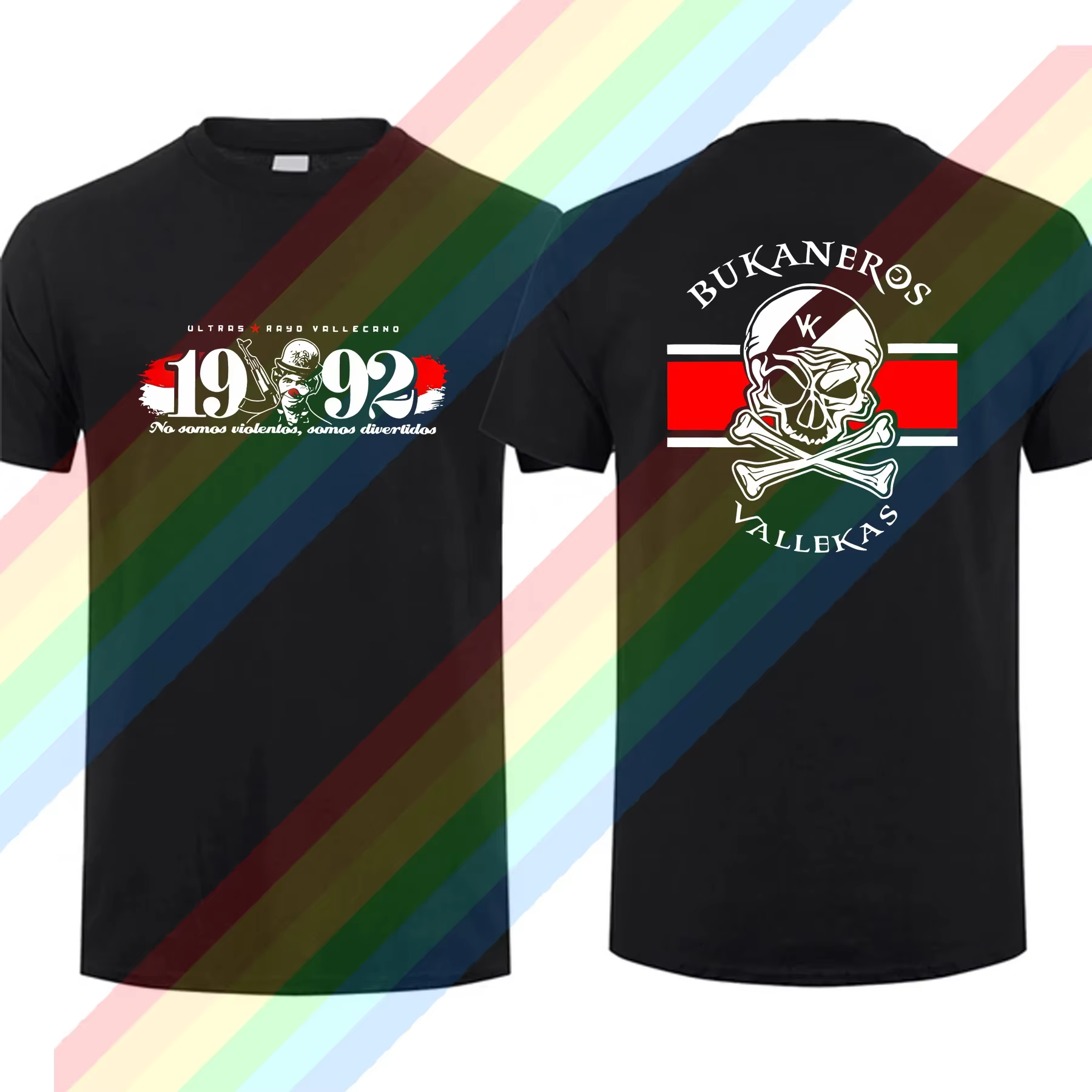 2025 été hommes Bukaneros coton T-Shirt noir réversible graphique T-Shirt Vallecanos Rvm classe obre