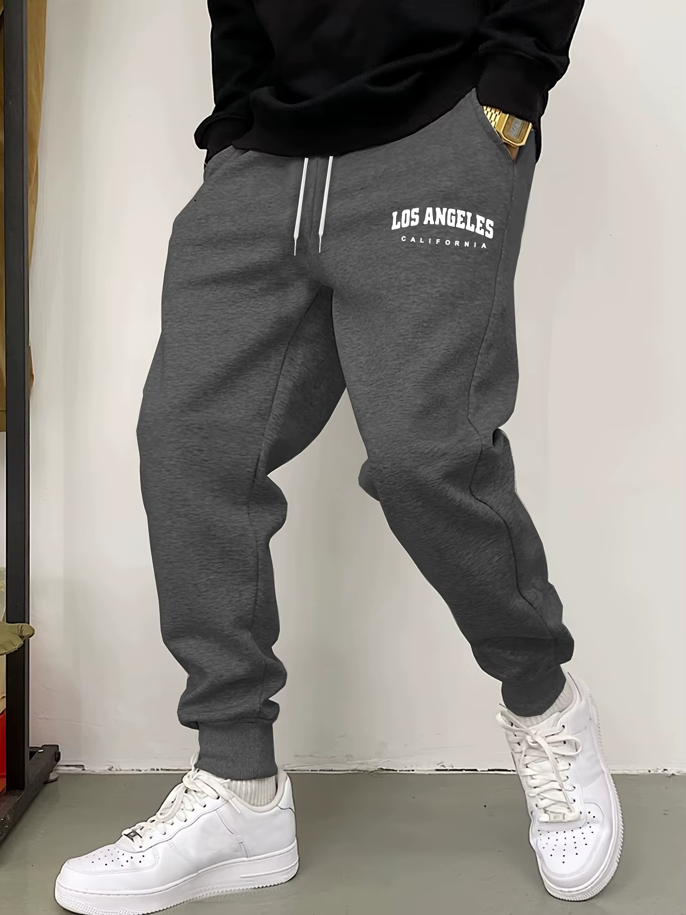 Pantalon de jogging pour homme avec imprimé Los Angeles, style streetwear décontracté, pantalon de s