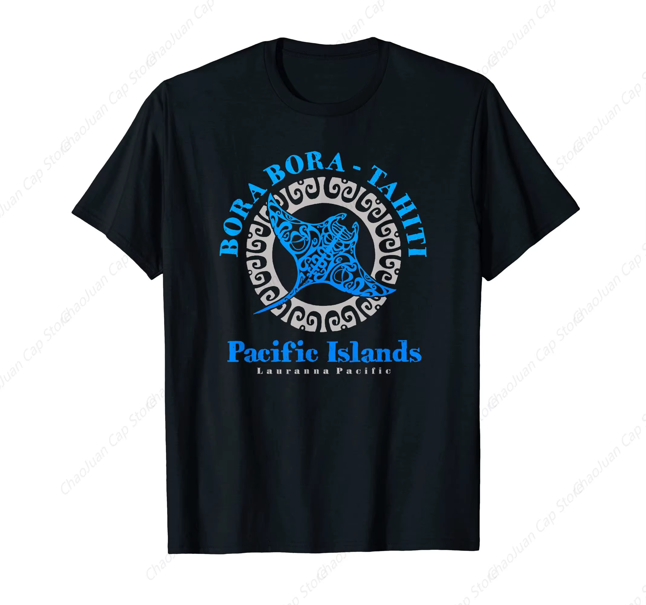 T-shirt tatouage tribal Mparquet Ray Bora Bora Tahiti