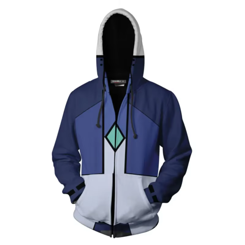 Gundam sweats à capuche Style Cosplay impression 3D hommes décontracté fermeture éclair sweat à capu