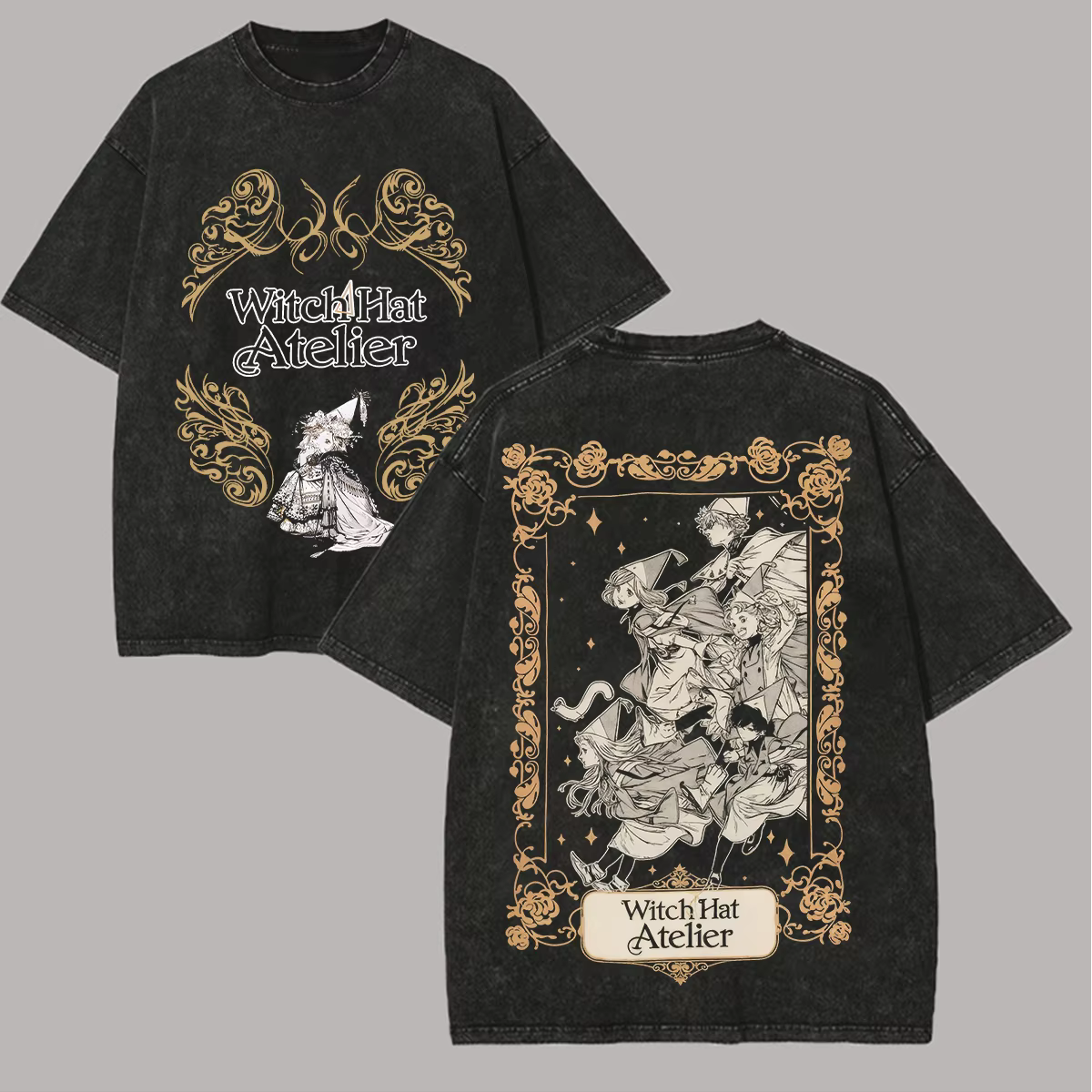 T-shirt délavé Witch Hat Atelier, Nouveau modèle 2026, Vêtement de style affirmé, Toutes saisons, Mo