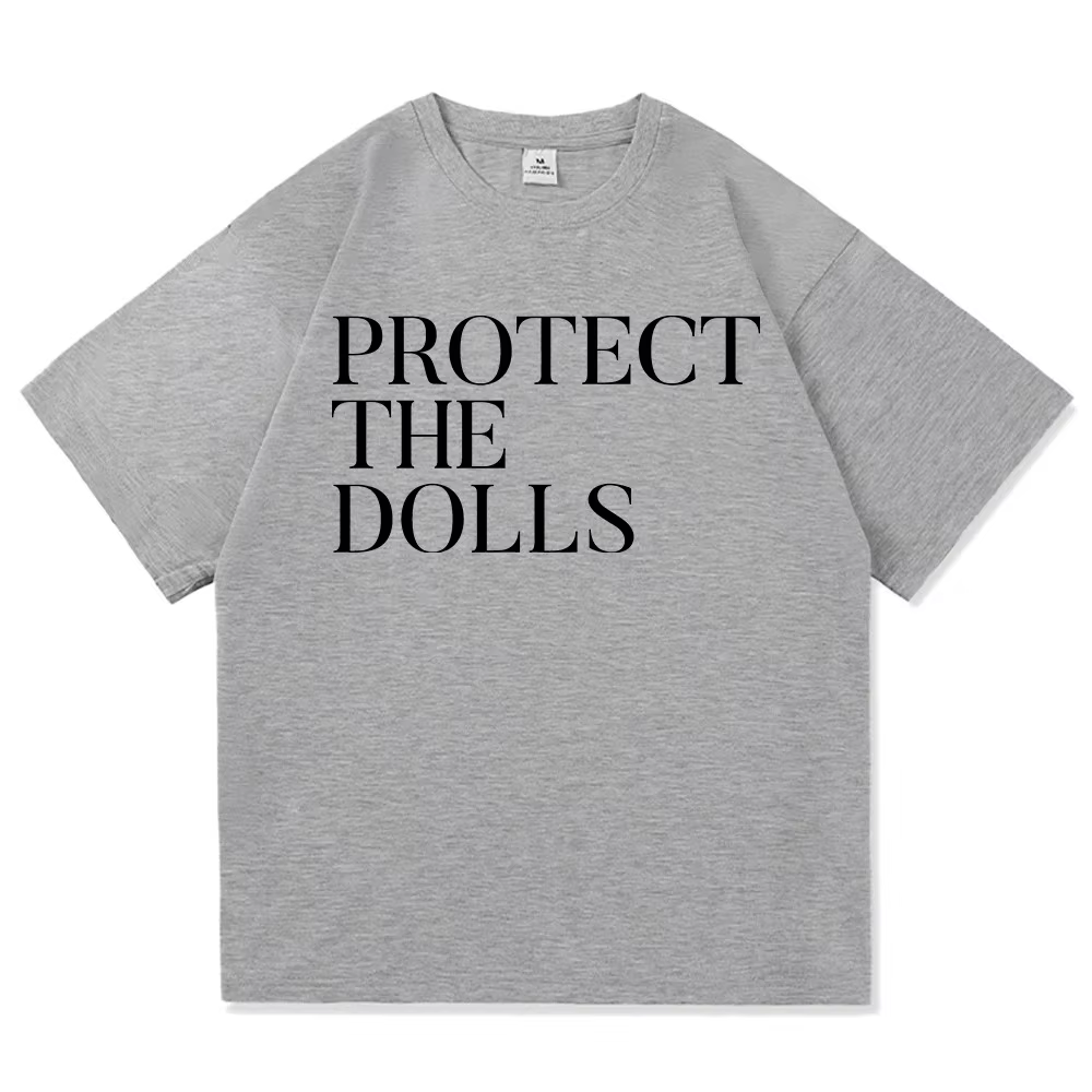 T-shirt à imprimé graphique « Protect The Dolls », style Harajuku, décontracté, pour hommes et femme