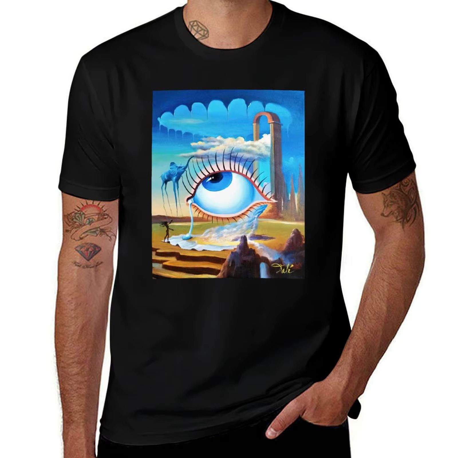 T-Shirt Salvador Dali, peinture numérique, œuvre d'art Salvador Dali, grande taille, coupe confortab