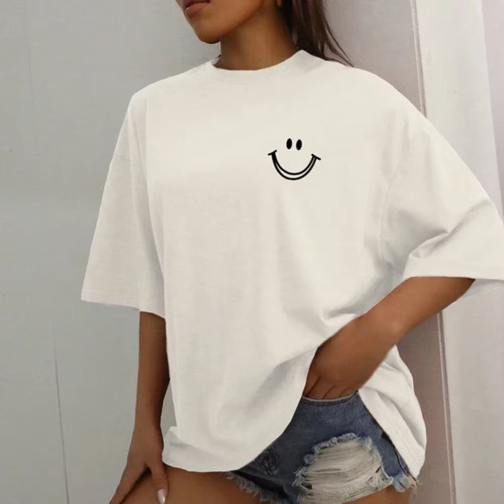Happy Expression imprimé femmes à manches courtes rue Hip Hop t-shirt vêtements tout-mathématiques d