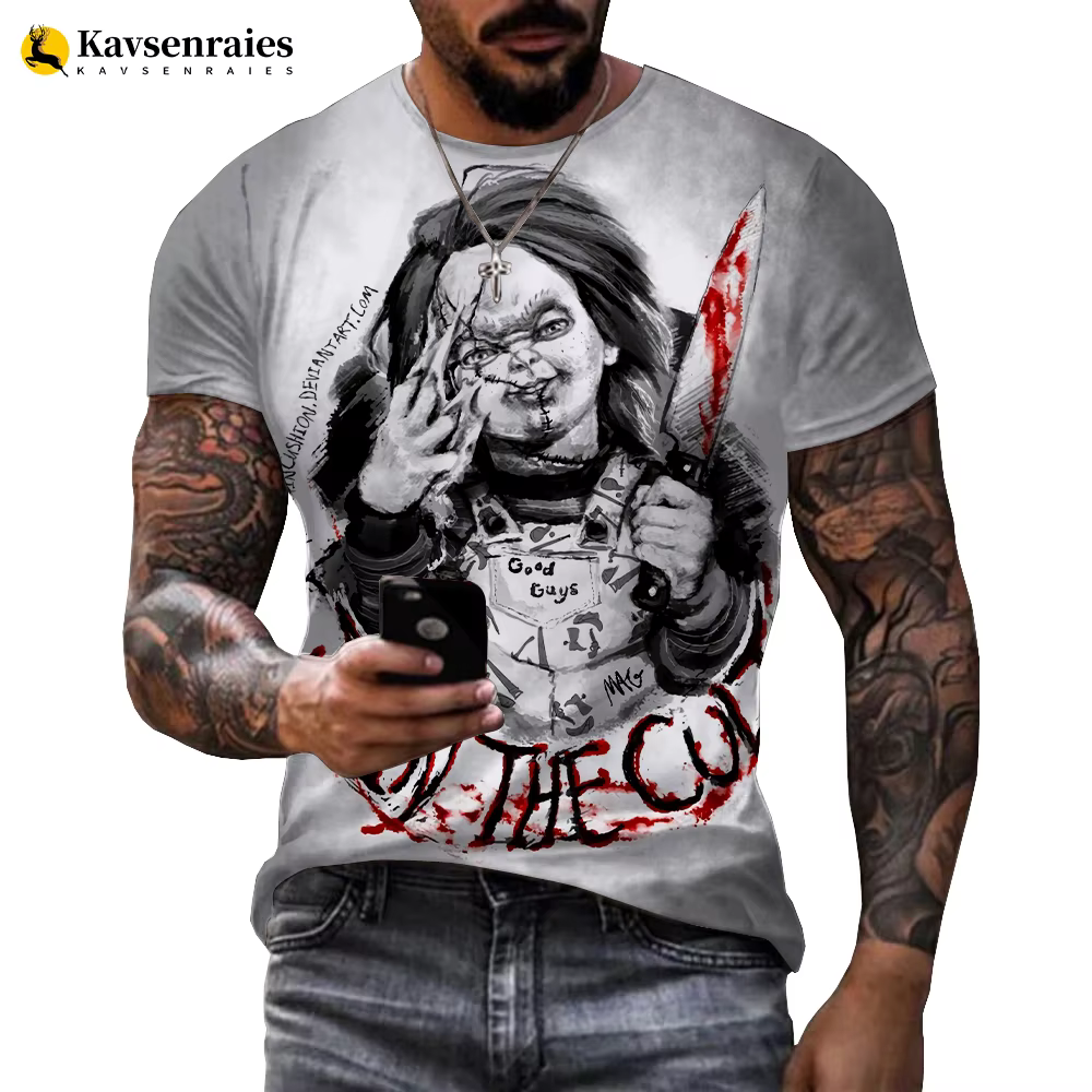 T-shirt homme femme enfant, Streetwear décontracté, estival et Cool, avec personnage du film d'horre