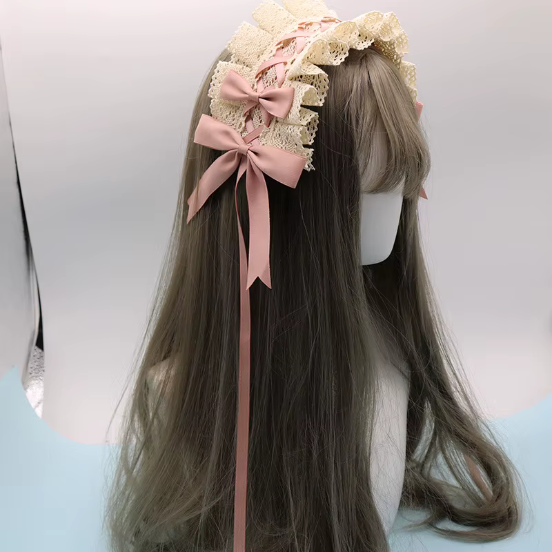 Cerceau de cheveux gothique en dentelle Lolita, nœud papillon, doux, Anime, demoiselle d'honneur, ba