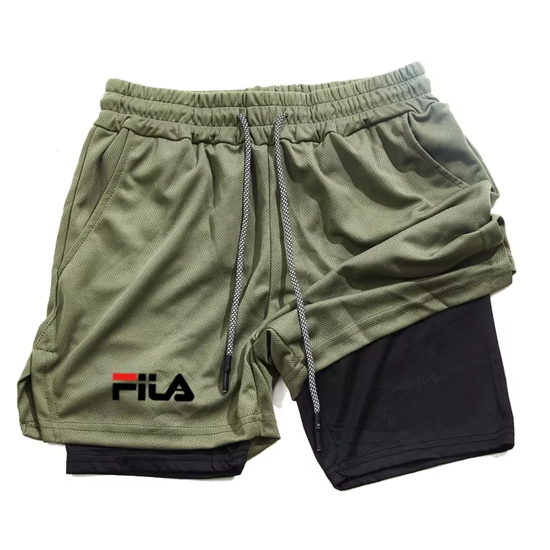 Pantalon de jogging décontracté double couche pour homme, pantalon de sport tendance printemps-été p