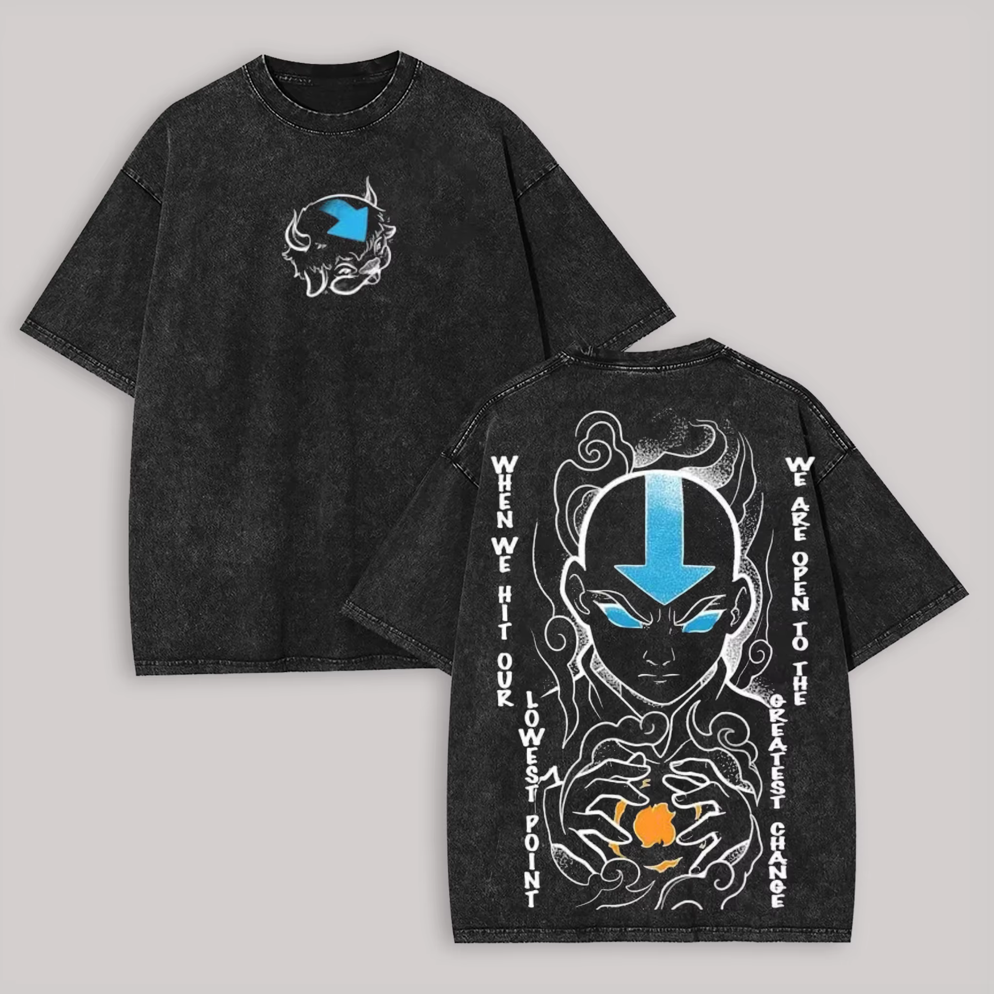 T-shirt délavé Avatar The Last Airbender, nouveau modèle, vêtements personnalisés, vêtements toute l