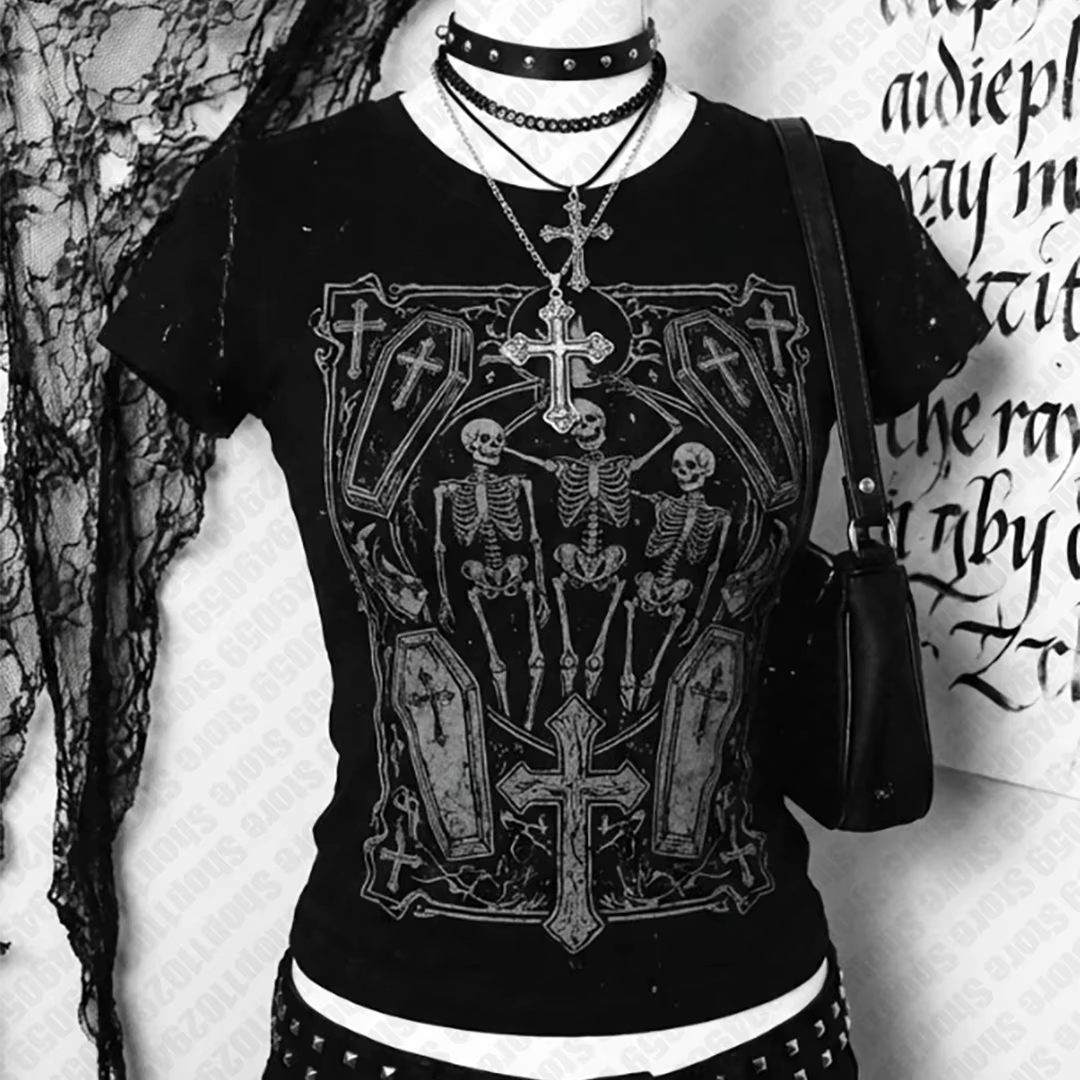 T-shirts pour femmes Star Girl Y2k, hauts gothiques grunge, vêtements féminins, t-shirt Kpop, t-shir