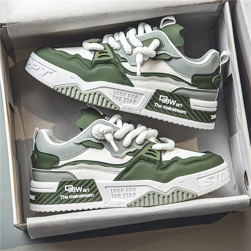 Chaussures de skate tendance pour hommes, baskets confortables et antidérapantes à lacets décontract