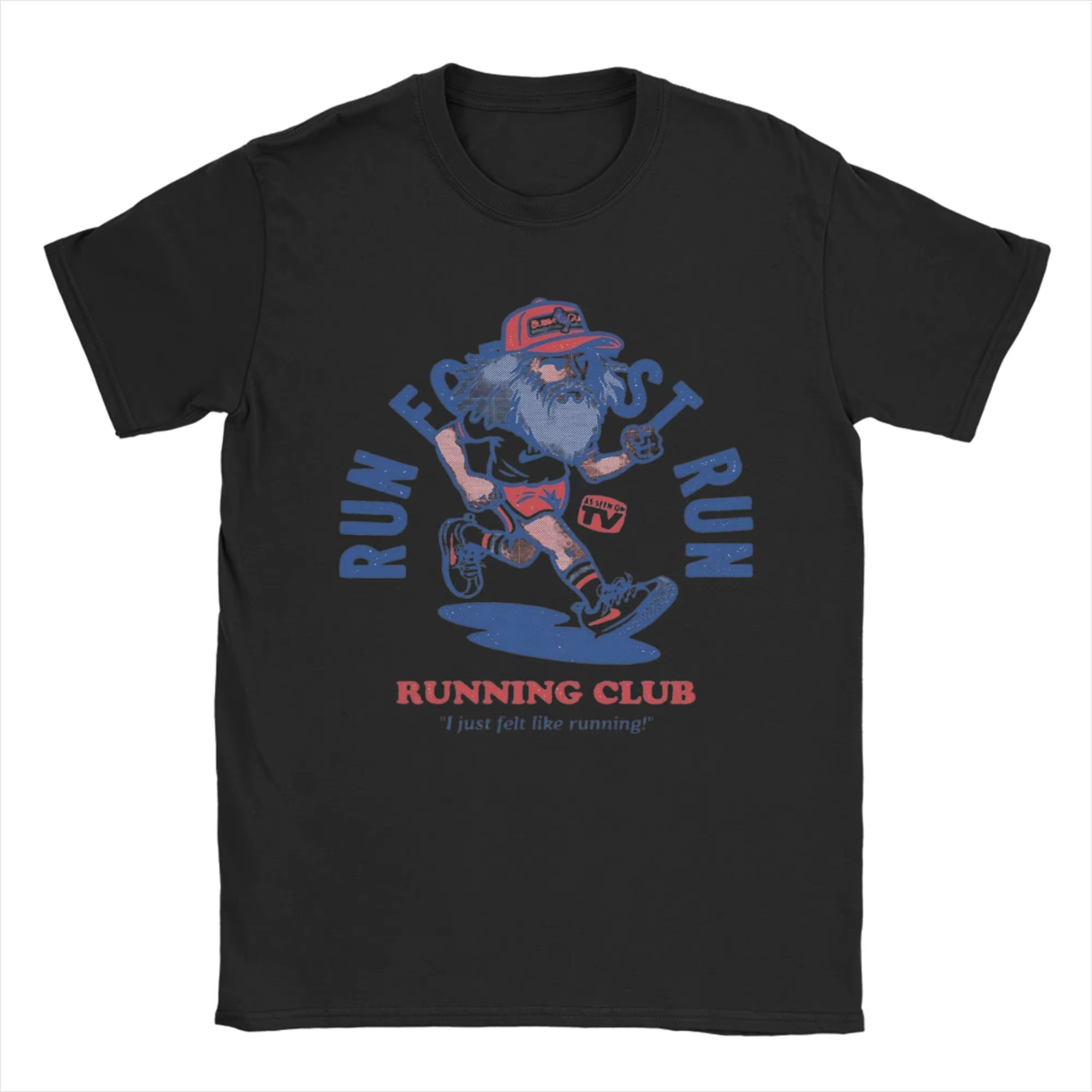 Forrest gump T-shirts de course pour hommes, en coton, nouveauté, col rond, manches courtes, vêtemen