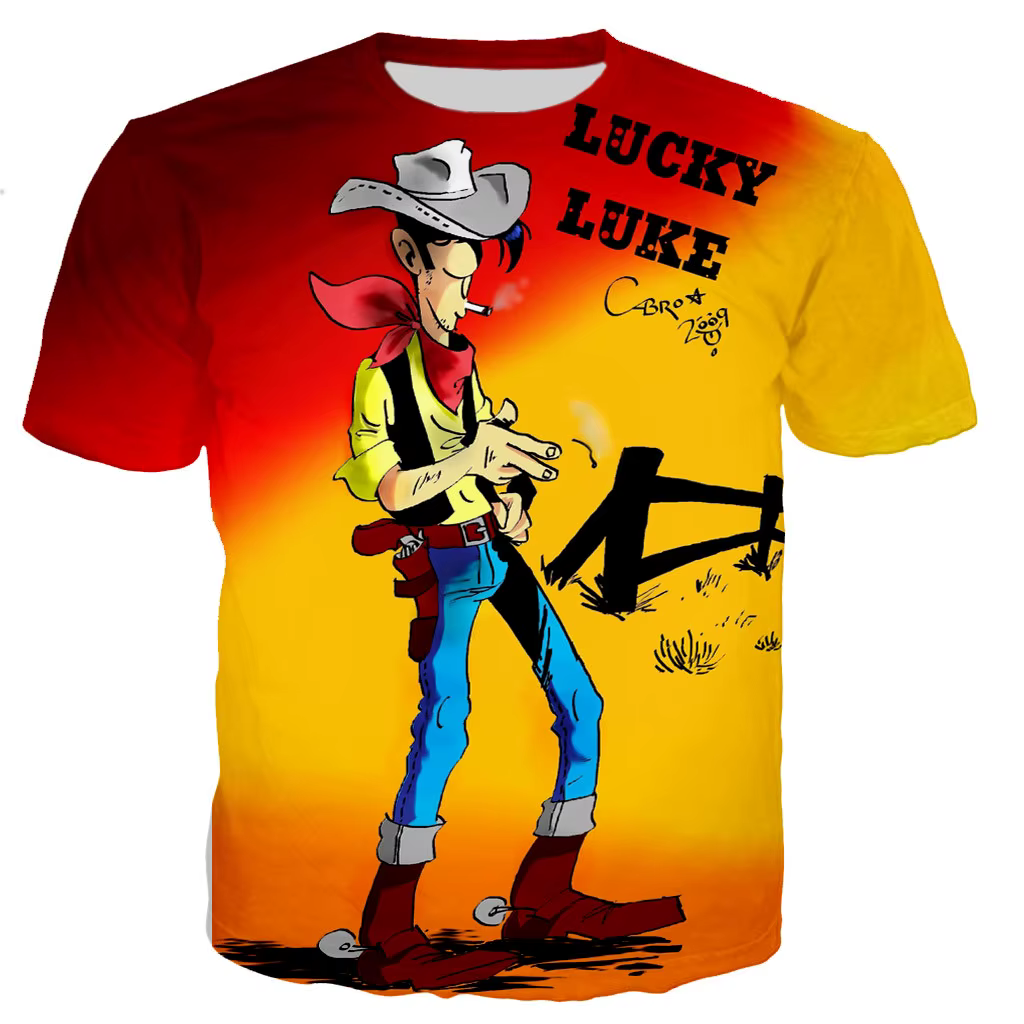 Lucky Luke T-Shirts dessin animé 3D imprimé Streetwear hommes femmes mode surdimensionné t-shirt Har