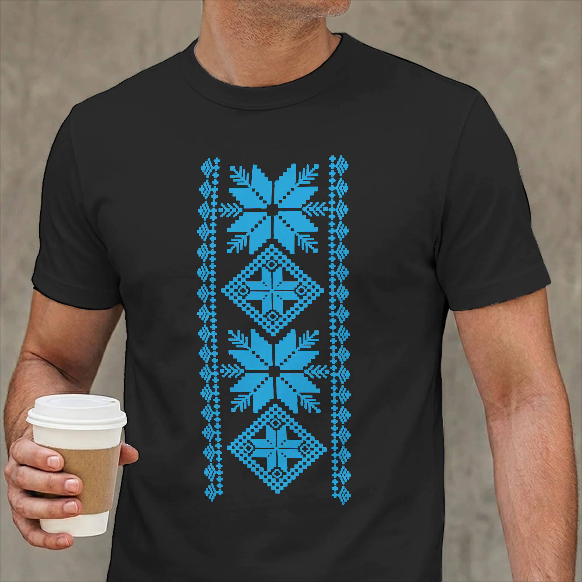 T-shirts ukrainiens Vyshyvanka pour hommes, symboles de l'Ukraine, t-shirt drôle 100% coton, col ron