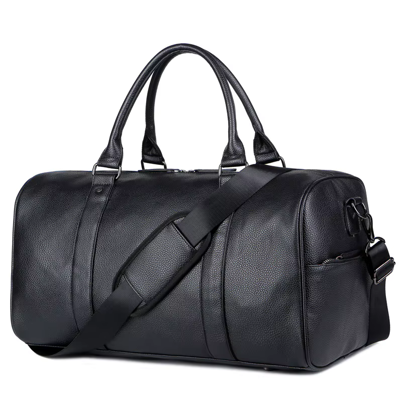 Sac de Voyage Homme Luxe Grande Capacité Sac Polochon en Cuir Portable Durable Sac Bandoulière Sac d