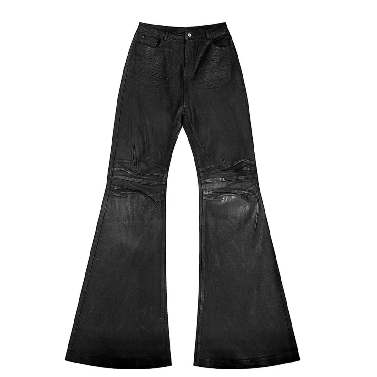 Jean Micro-évasé pour hommes et femmes, rétro américain, industrie lourde, revêtement de rue, noir, 