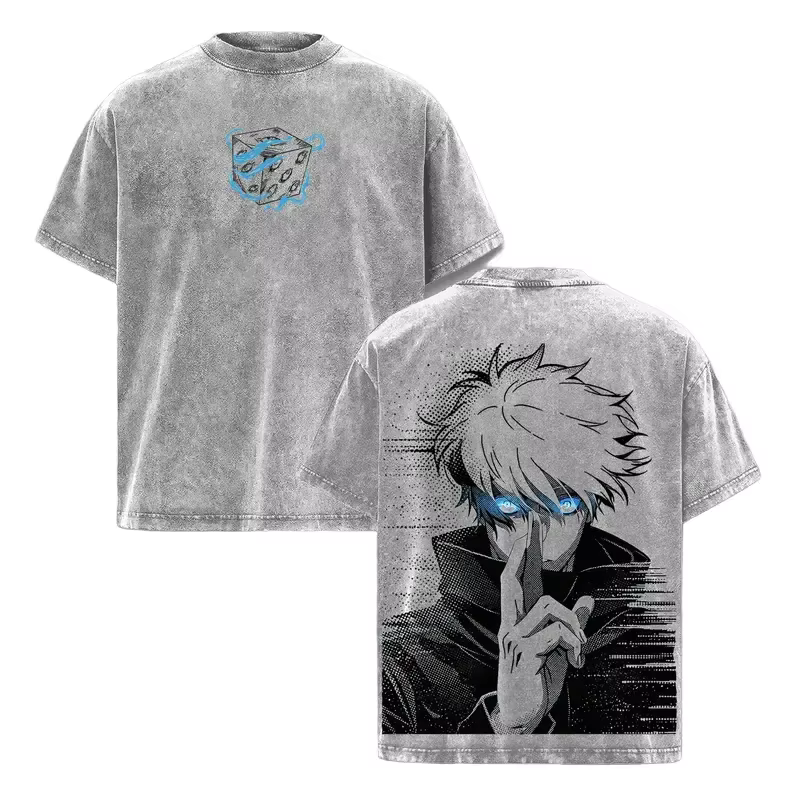 T-shirt graphique Gojo Satoru Jujutsu Kaisen pour hommes, manches courtes, coton, t-shirts vintage l