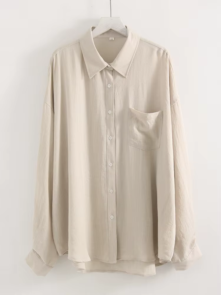 Chemises en lin bleues d'été pour femmes, hauts amples à manches longues, chemise verte pour femme, 