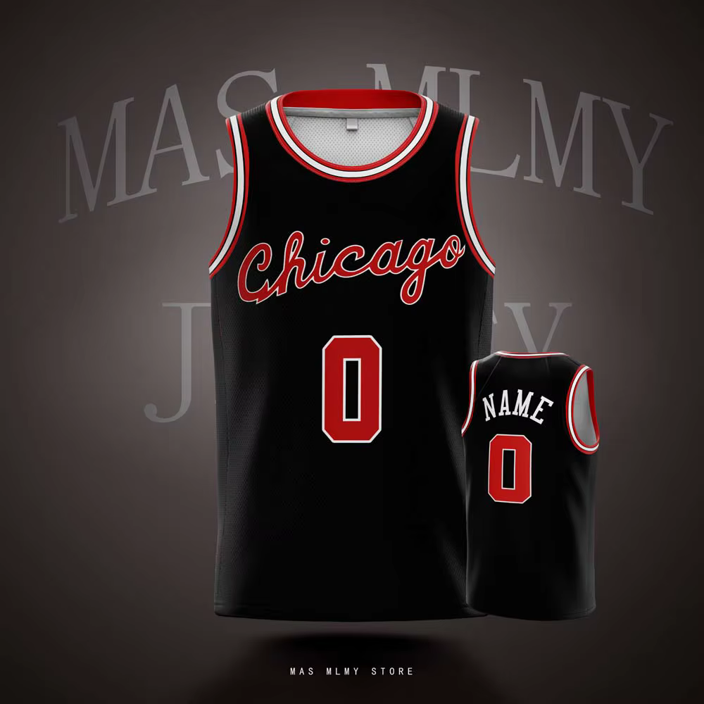 Maillots de basket-ball personnalisés de l'équipe de Chicago pour enfants et adultes, chemises de sp