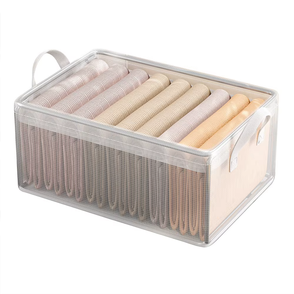 1 boîte de rangement transparente en maille pour vêtements, organisateur de placard pliable, bac de 