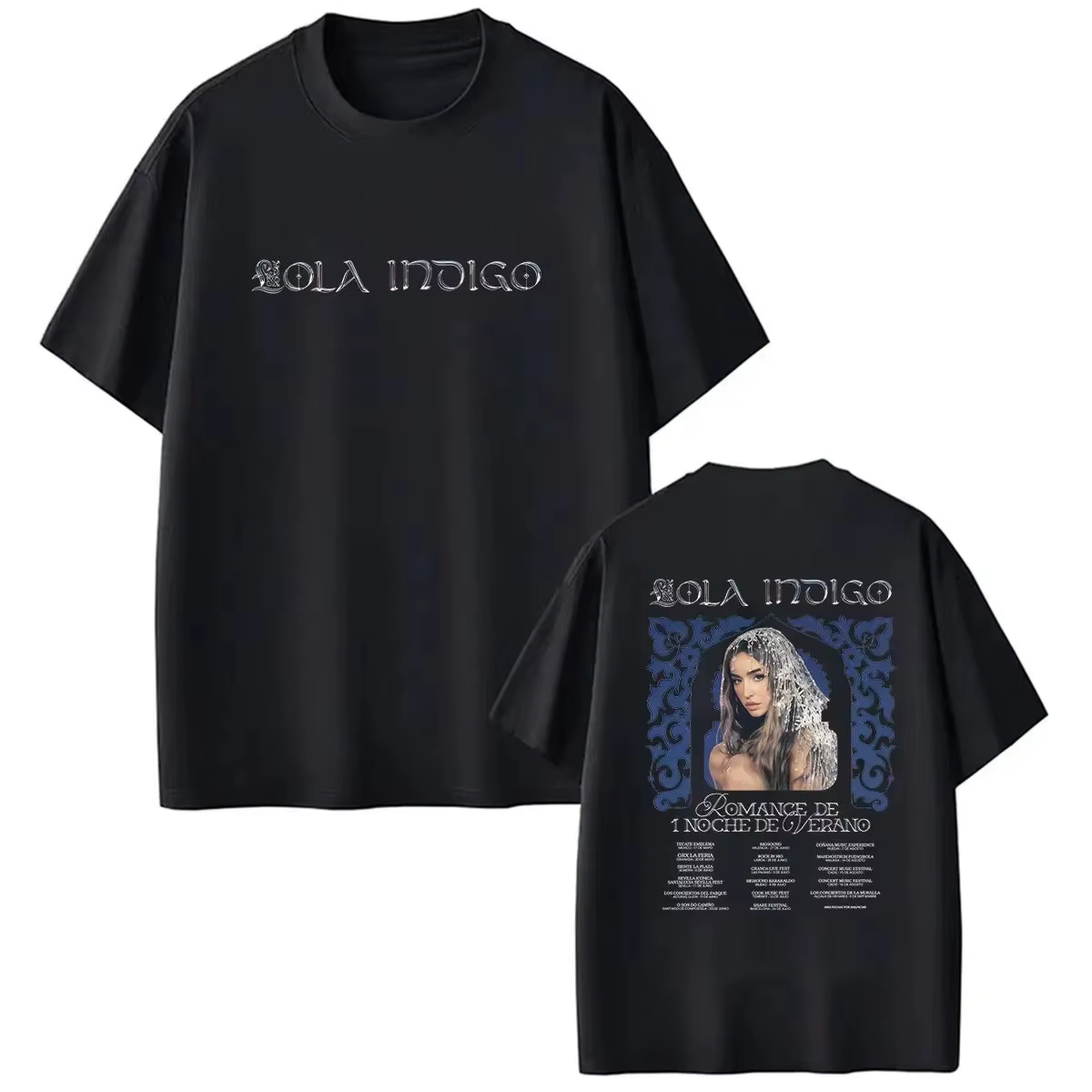Lola Indigo Tour 2026 T-shirt graphique pour hommes et femmes, vêtements à la mode Harajuku, T-shirt