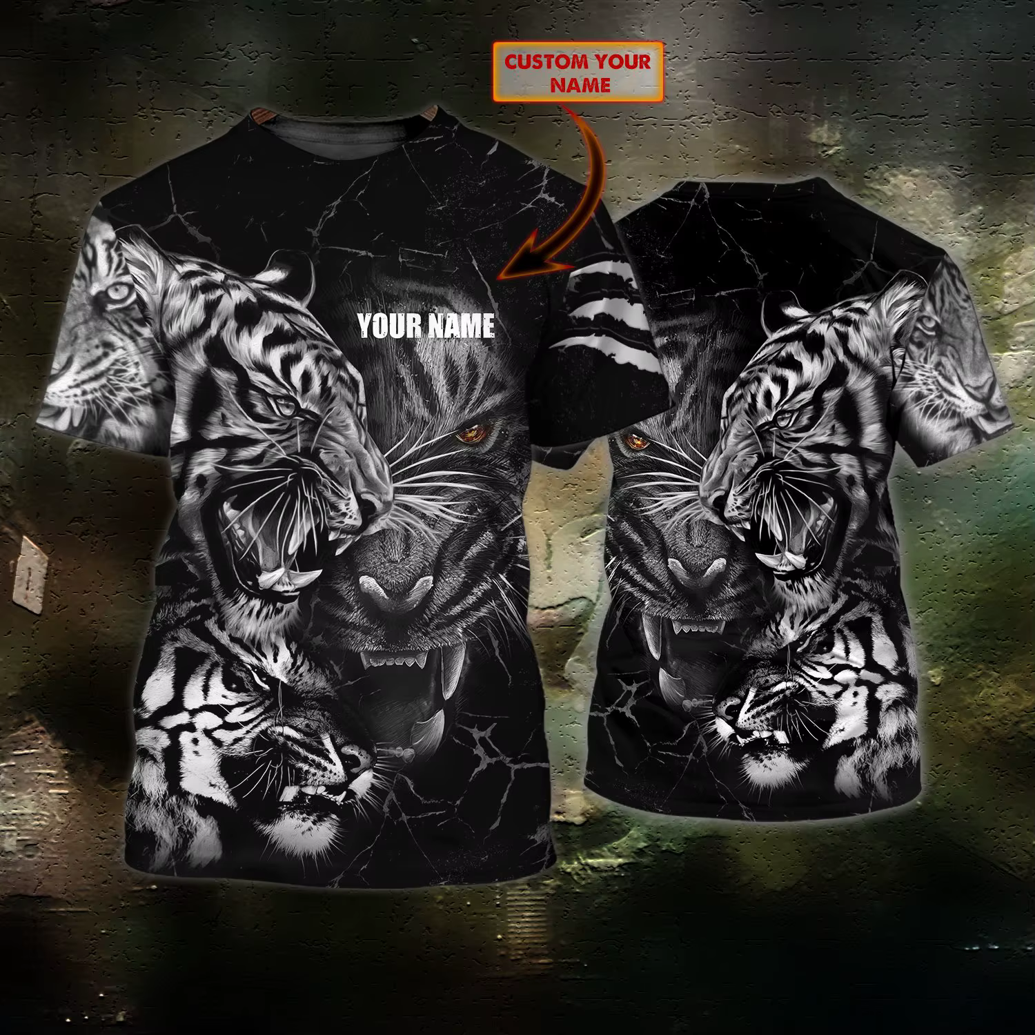 PLstar Cosmos Animal tigre nom personnalisé 3D imprimé été hommes T-shirt Harajuku décontracté unise