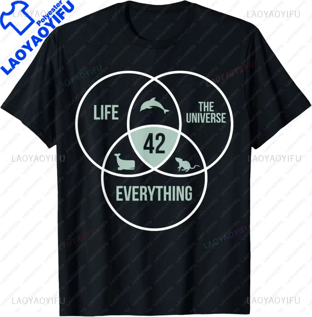 Vie l'univers et tout 42 réponse à la vie T-Shirt Streetwear manches courtes décontracté mode ample 