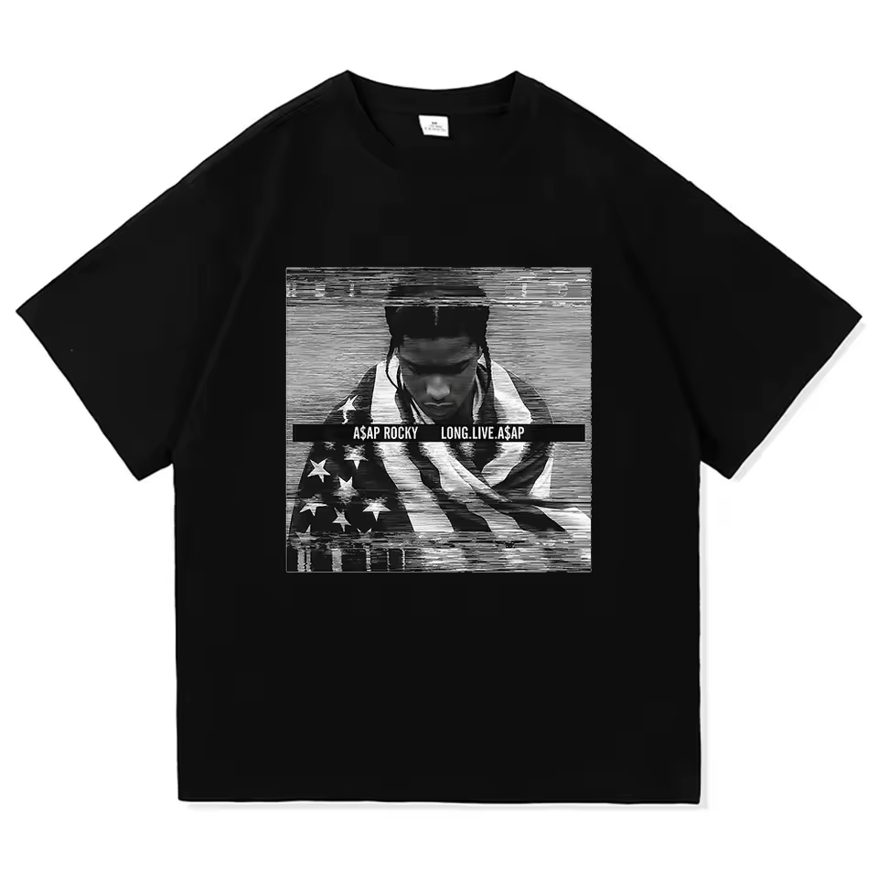 Asap Rocky esthétique quotidien hommes vêtements T-Shirt Homme nouveau à manches courtes col rond im