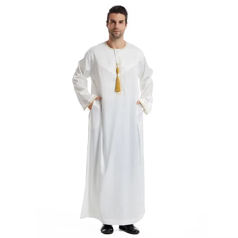 Eid saoudien arabe hommes Robe gland Jubba Thobe musulman Abayas islamique hommes Robe dubaï turquie