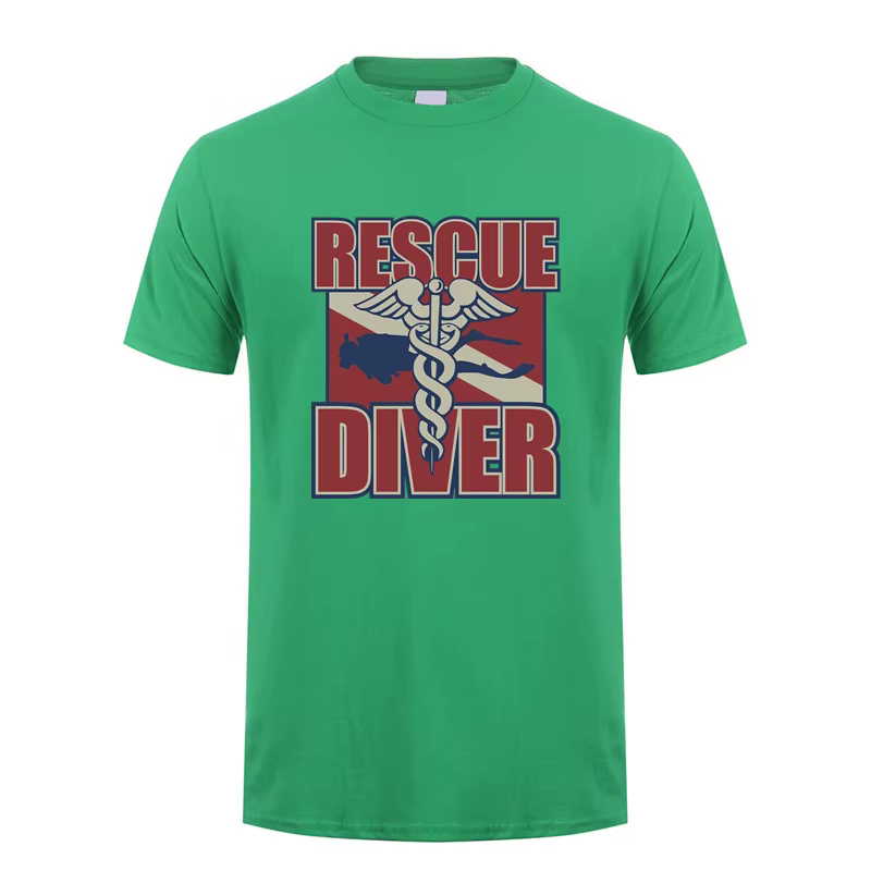 Rescue Diver plongée sous-marine T-shirt graphique été hommes coton haut à manches courtes cadeaux T