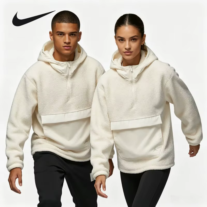 Nike Hoodie Oversize Délavé Imprimé Vintage Épaules Tombantes Streetwear Toutes Saisons Coupe Ample 