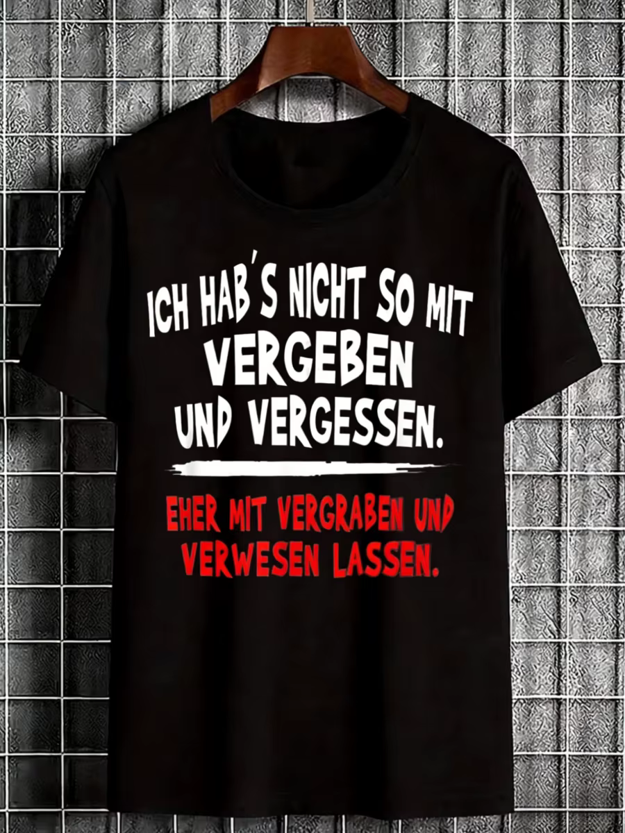 T-shirt pour homme avec motif humoristique et lettres, style streetwear décontracté, coupe oversize,