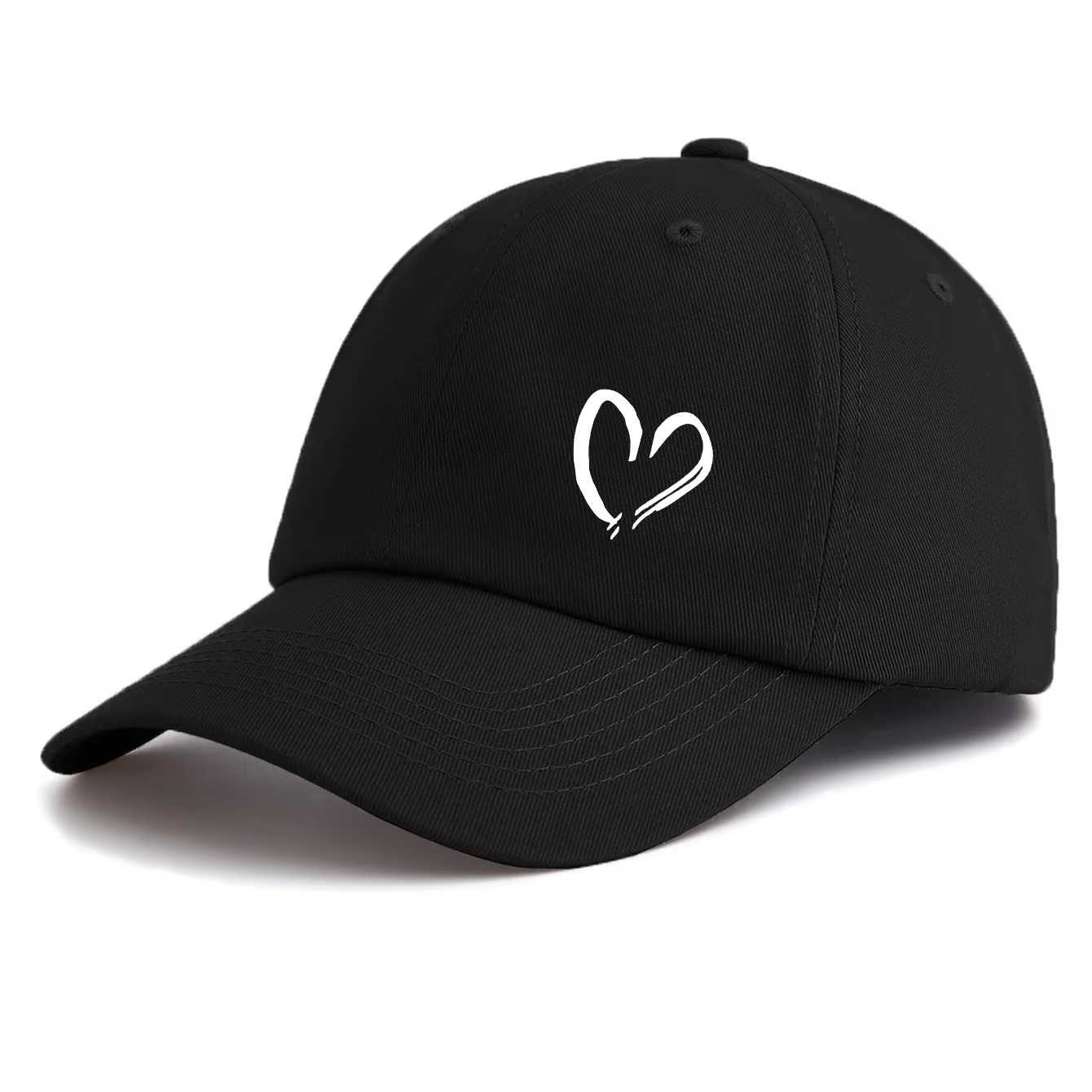 Casquette de Baseball imprimée cœur pour adultes, chapeau de papa réglable et doux, Style rétro mini